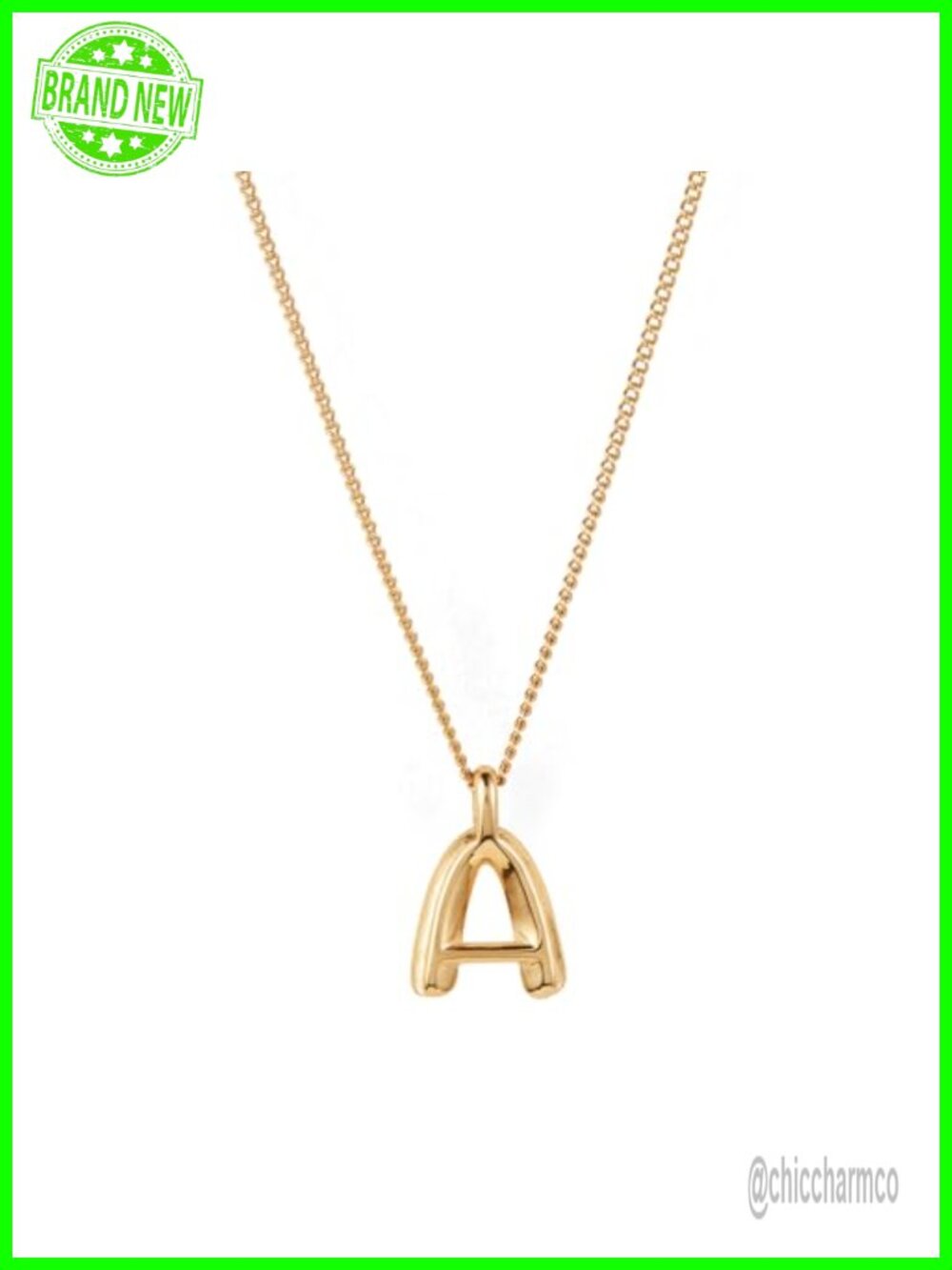 Gold Plated Monogram Pendant Necklace with Simulated Pearl Letter A